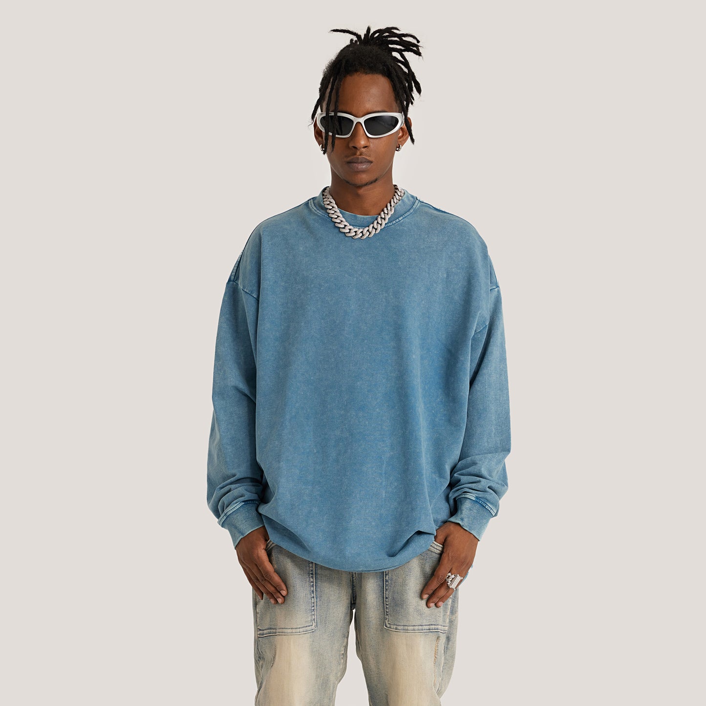 Vintage Vibe Raw Hem Long Sleeve