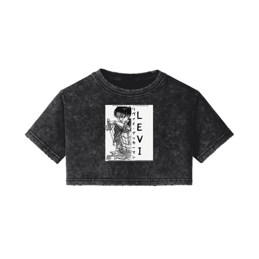 Levi Ackerman Vintage Cropped Tee