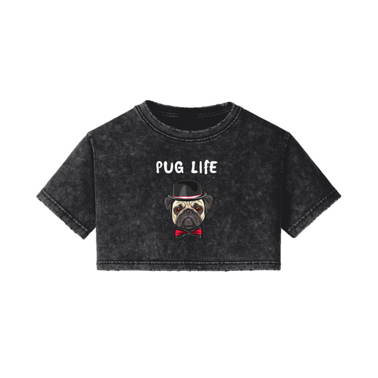 Pug Life Vintage Cropped Tee